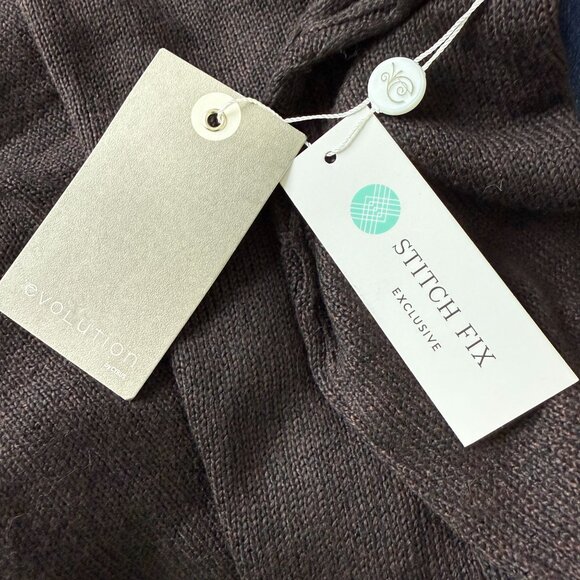 Evolution Stitch Fix Madi Cable Knit Turtleneck Sweater Sz Large Brown NWT - Picture 9 of 11